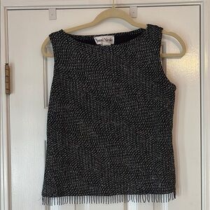 Ronni Nicole Black Embellished Boxy Tank Top